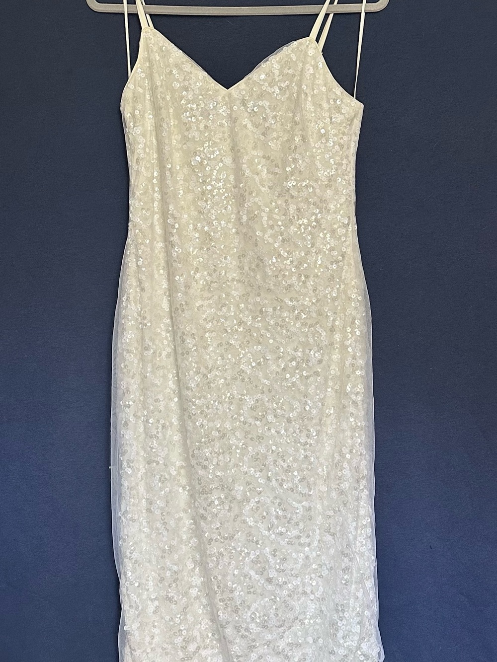 Dress the Population Ivory Sequin Midi Slip Dress